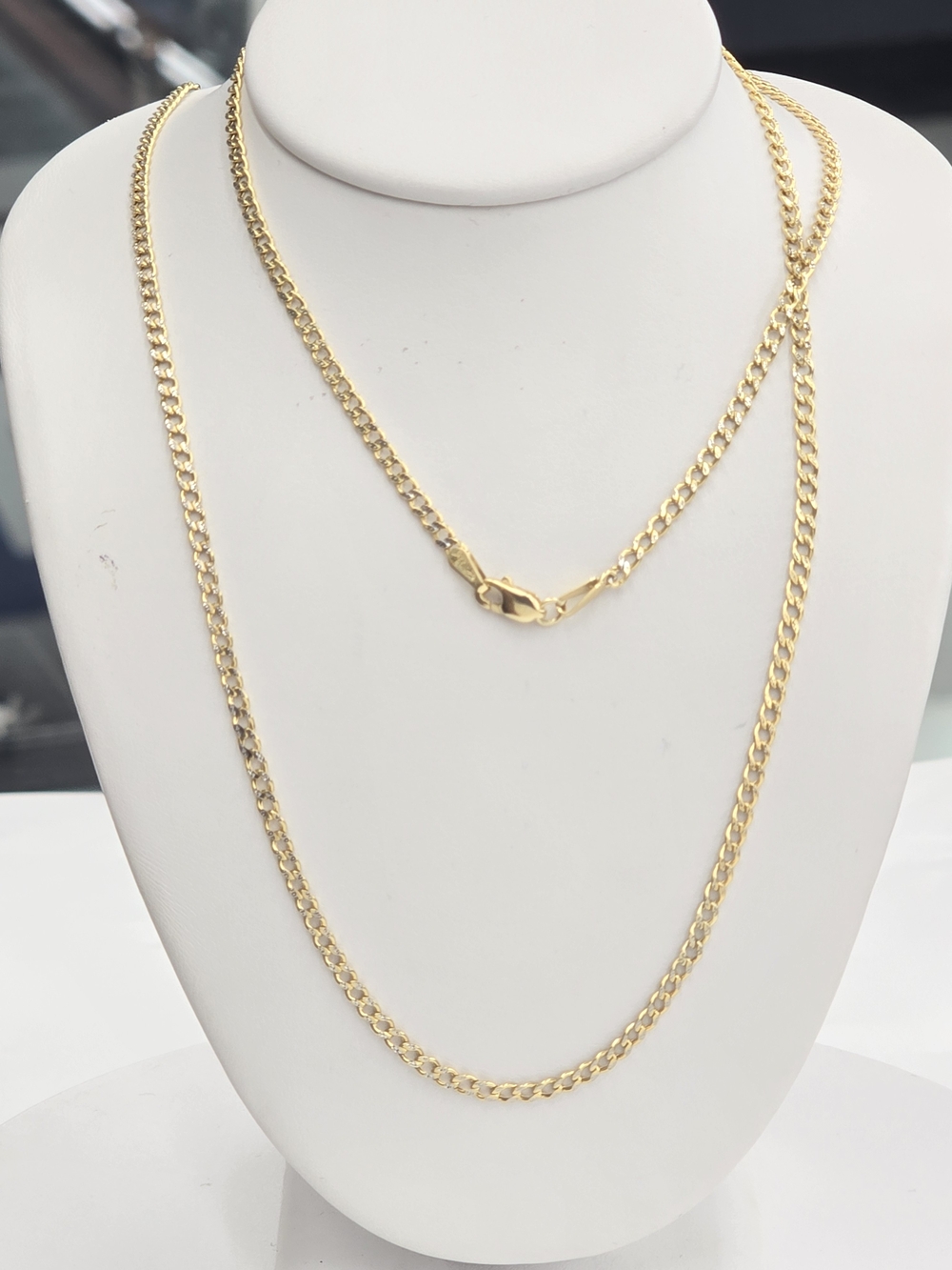 10k Real Gold Cuban Diamondcut Chain 2.4mm 24 Inches